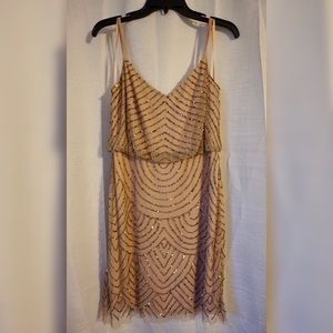 Adrianna Papell Taupe/Blush Dress, Size 6